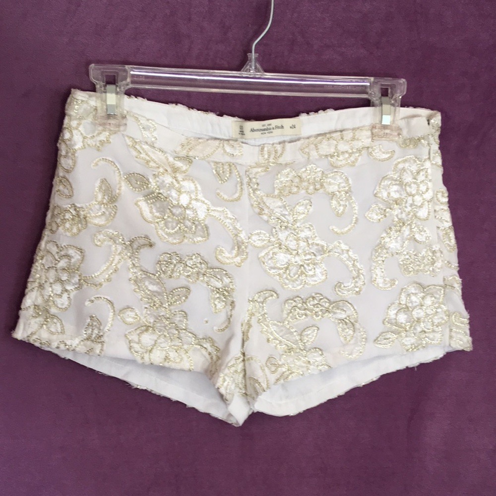 A&F White Sequin, Velvet Shorts, Engagement Party